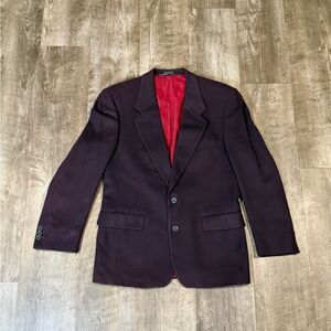 Vintage men’s wool/cashmere dark purple suit jacket sports coat blazer